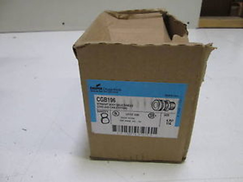 8 CROUSE-HINDS 1/2 STRAIGHT CORD AND CABLE FITTING CGB196 NEW IN BOX