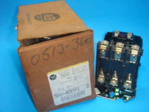 NEW ALLEN BRADLEY 500-AOD93, 500A0D93, AC CONTACTOR, SIZE 0, 3 POLE NEW IN BOX