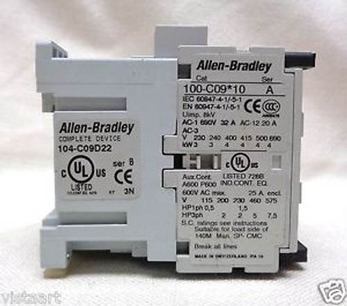 New Allen Bradley Reversing Contactor CAT: 104-C09D22 Series: B (Switzerland)