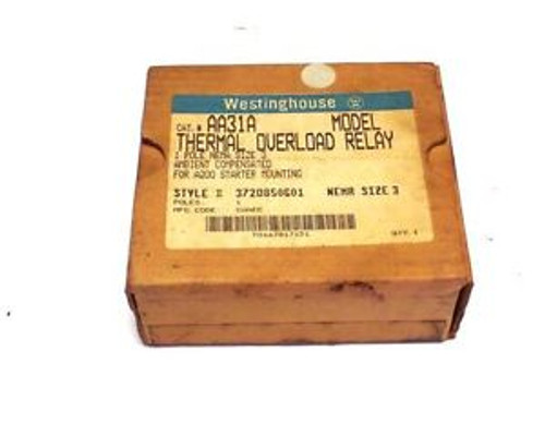 NEW WESTINGHOUSE OVERLOAD RELAY AA31A 1 POLE SIZE 3