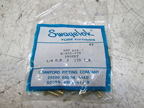 100 SWAGELOK B-405-170 TUBE FITTINGS NEW IN A FACTORY BAG