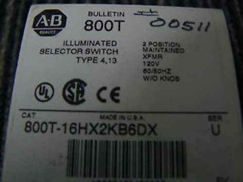 ALLEN BRADLEY 800T-16HX2KB6DX  SER U