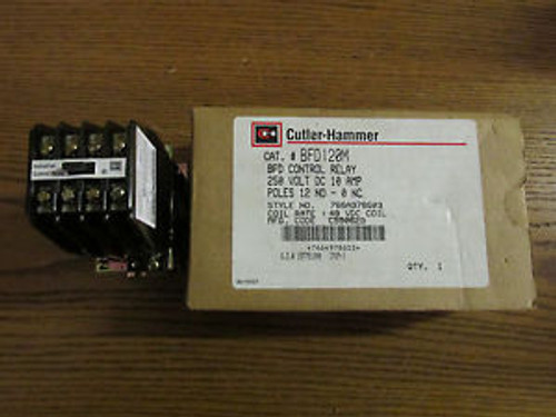 NEW NOS Cutler Hammer BFD120M BFD Control Relay 250VDC 10A Poles 12 NO 0 NC