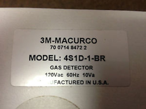 Macurco 3M 4S1D-1-BR Combustible Gas Detector Alarm Relay 120Vac