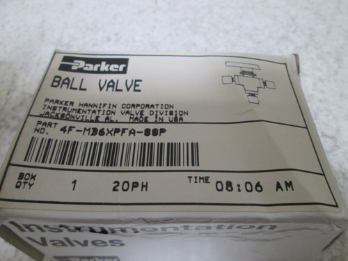 PARKER 4F-MB6XPFA-SSP BALL VALVE 3-WAY NEW IN A BOX