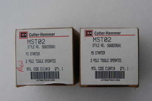 New  Cutler-Hammer MST02 MS Starter 2 Pole Toggle Operated (lots of 2)