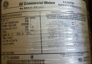 NEW GE 5KH32GN5588X AC MOTOR,1/3HP,1-PHASE,100-240V (RTS0592.96) NIFB