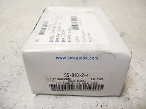 10 SWAGELOCK SS-810-2-4 MALE ELBOW 1/2 TUBE x 1/4 PIPE NEW IN BOX