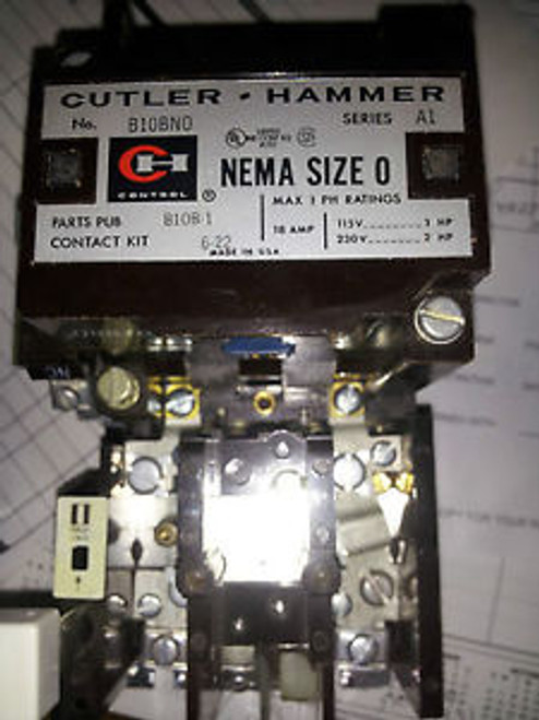 CUTLER HAMMER B10BN0 NEW NO BOX SIZE 0 24VDC COIL STARTER #B14