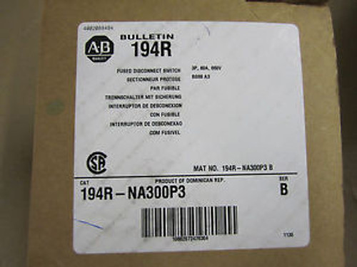 NEW ALLEN BRADLEY 194R-NA300P3 DISCONNECT SWITCH 60A New