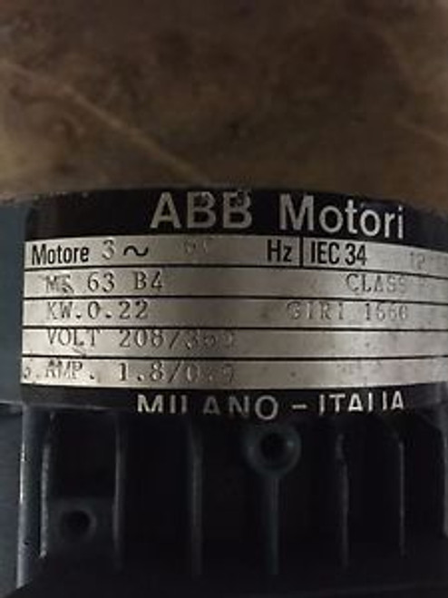 ABB Motor MT63B4 + MOTOVARIO GEAR REDUCER TK/002/RR
