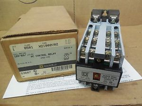 Square D AC Control Relay 8501 XO1000V02 120V Coil Series A New