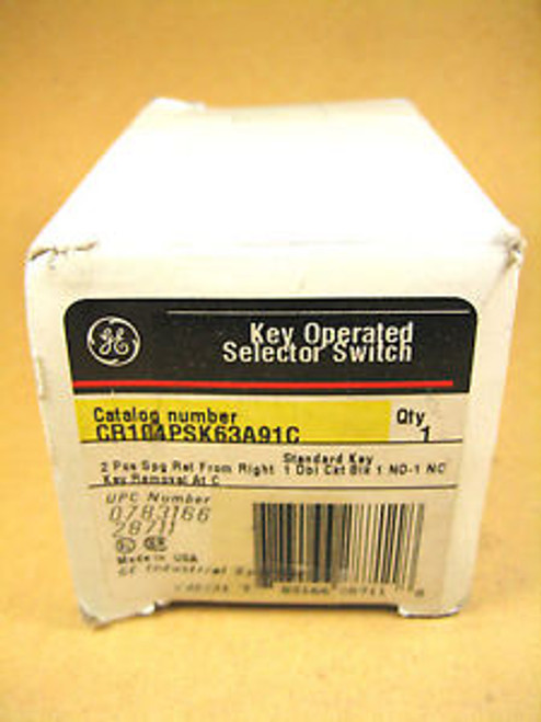 General Electric -  CR104PSK63A91C -  Key Operated Selector Switch