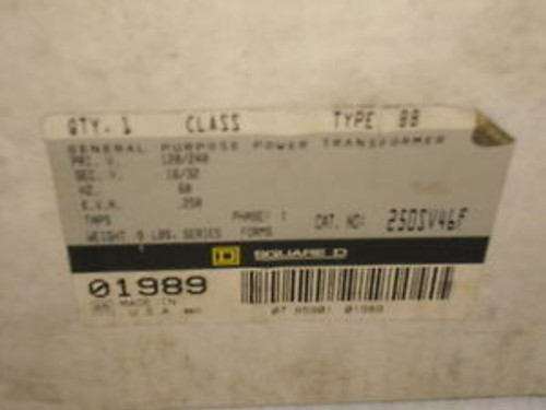 SQUARE D 250SV46F TRANSFORMER NEW