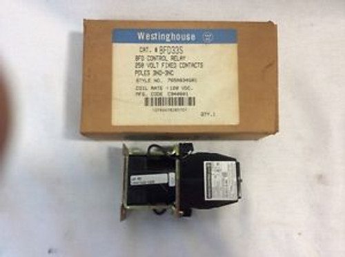 Westinghouse Industrial Control Relay BFD33S 250V Poles 3NO-3NC