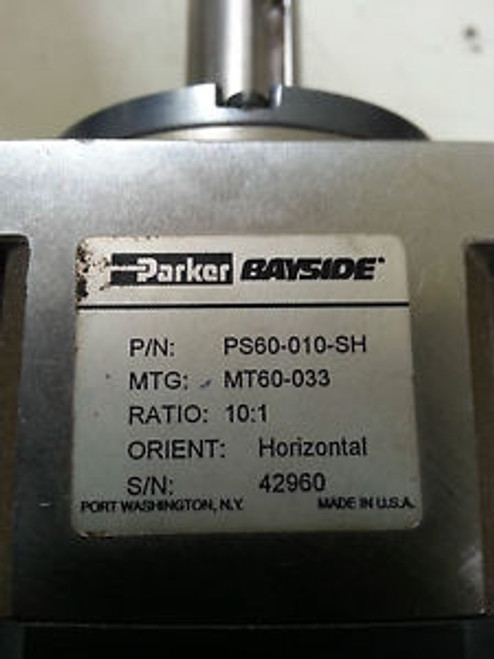 PARKER BAYSIDE GEARHEAD, PS60-010-SH, 10:1   (TS#0052.1)