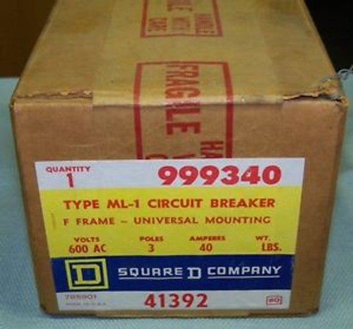 Square D 999340 Circuit Breaker  40A 600V 3P New