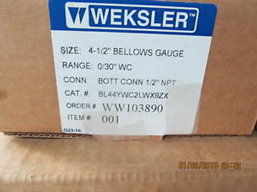 Weksler 4 1/2 Bellows Gauge CAT#BL44YWC2WX9ZX