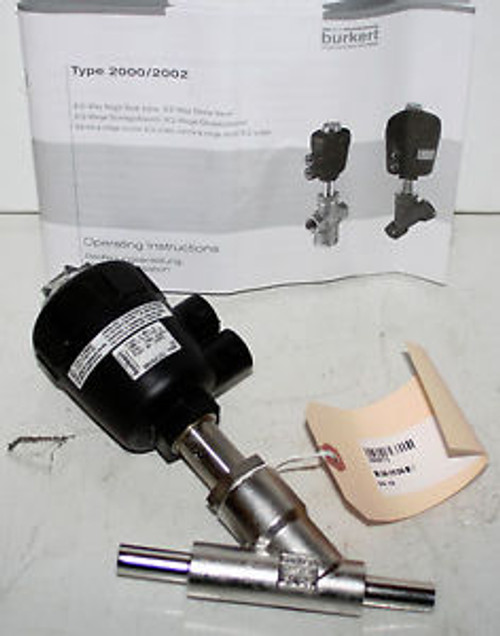 1/2 Butt Weld SS Actuated Angle Seat Valve Burkert 2000 A  NEW