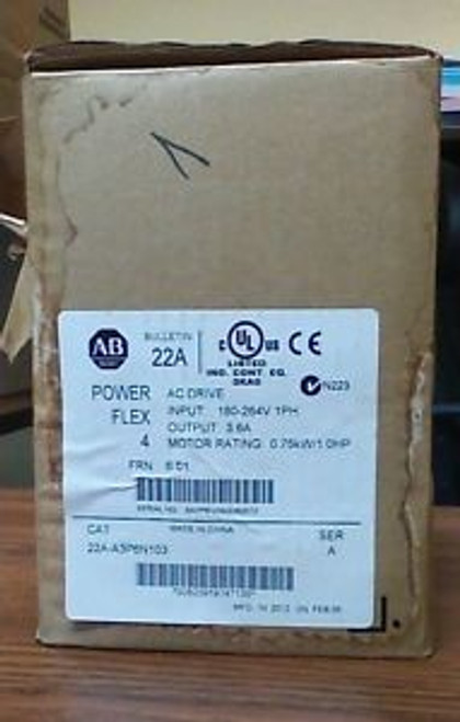 Allen Bradley Power Flex 4 22A-A3P6N103 1HP 208V 240V NEW