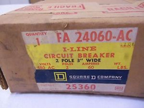 SQUARE D CIRCUIT BREAKER FA-24060-AC NEW IN BOX