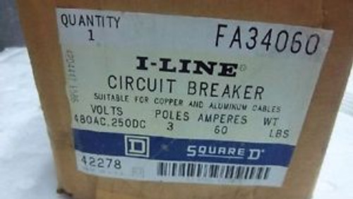 SQUARE D I-LINE CIRCUIT BREAKER FA34060 NEW FA34060