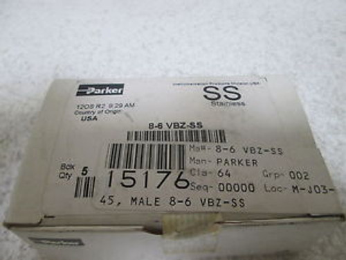 5 PARKER 8-6 VBZ-SS MALE ELBOW NEW IN A BOX