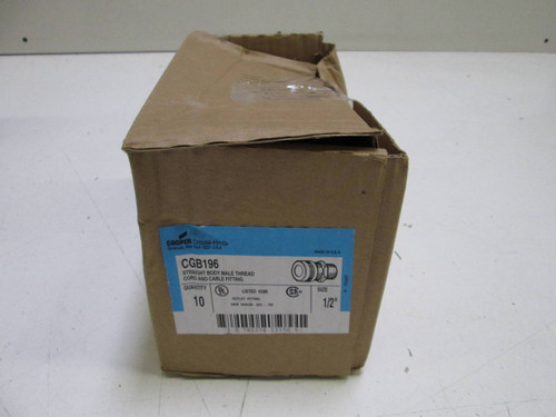 10 CROUSE-HINDS 1/2 STRAIGHT CORD AND CABLE FITTING CGB196 NEW IN BOX