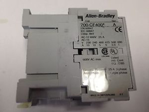 NEW A-B Allen Bradley 700-CF400 4 Pole Relay Nor. Open Contacts 110 VAC CoiL BA