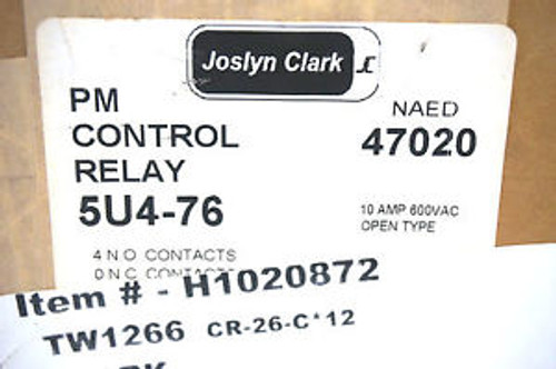 NEW JOSLYN CLARK 5U4-76 PM CONTROL RELAY 5U476