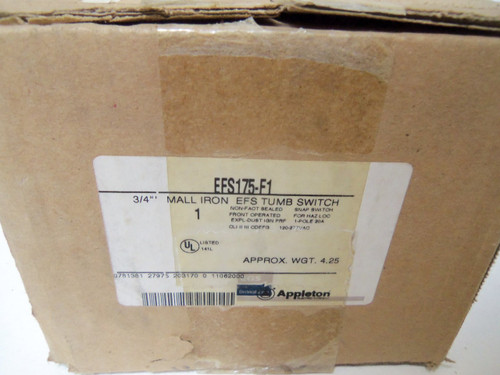 APPLETON EFS175-F1 3/4 EXPLOSION PROOF SNAP SWITCH NEW IN BOX