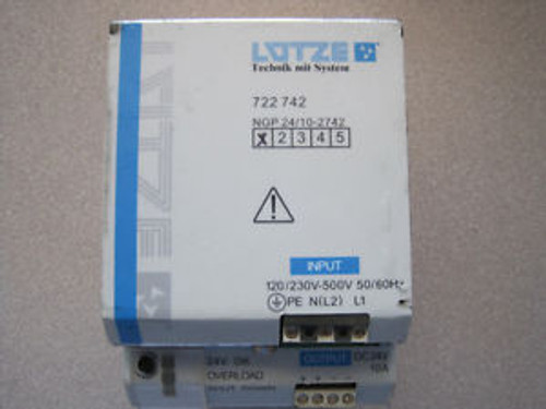 NEW LUTZE 722742 POWER SUPPLY NGP 24/10-2742