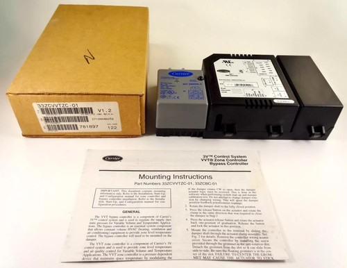 Carrier Vvt Control System 33Zcvvtzc-01 V1.2 Bypass Zone Controller 907-990050-4