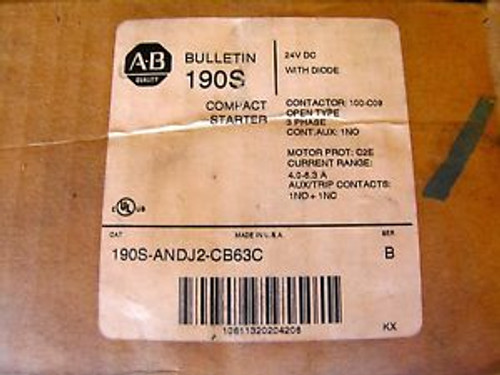 Allen-Bradley 190S-ANDJ2-CB63C Compact Starter - New in Box