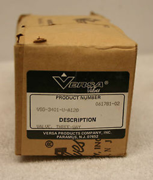 Versa Valves VGS-3402-U-A120 3 Way / 2 Position Air Valve New in Box