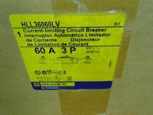 Square D HLL36060LV Circuit Breaker, 60 Amp, 3 POLE ,600V NEW OPEN  BOX