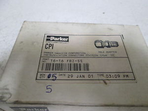 5 PARKER 16-16 FBZ-SS CPI MALE ADAPTER FITTING NEW IN A BOX