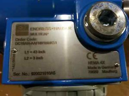 Endress Hauser, Capacitance Probe and Transmitter