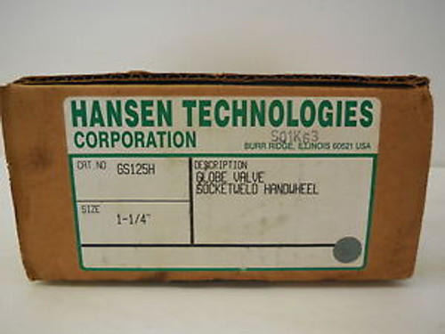 NEW HANSEN TECHNOLOGIES GS125H GLOBE VALVE