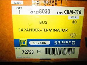 SQUARE D 8030 CRM-116 SER D BUS EXPANDER-TERMINATOR 72753 107685 New X3