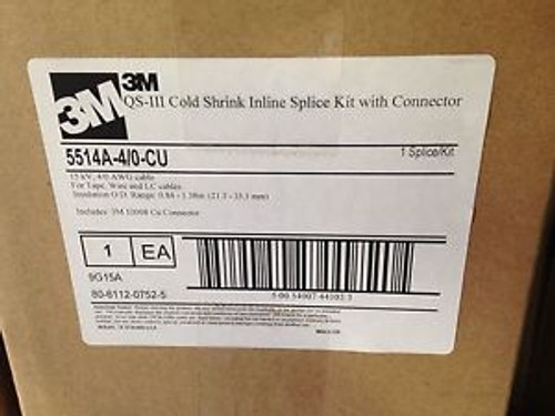 3M New Cold Shrink Kit QS-III Splice 5514A-4/0-CU with Connector