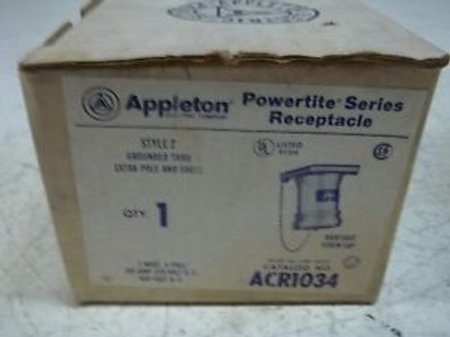 APPLETON ACR1034 POWERTITE RECEPTACLE 100AMP 250VDC NEW IN A BOX