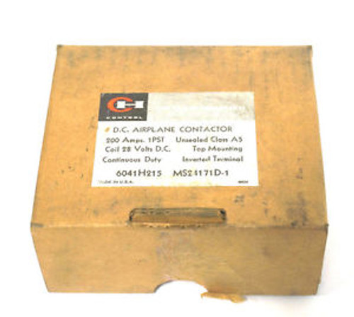 NEW CUTLER HAMMER MS24171D-1 D.C. AIRPLANE CONTACTOR 6041H215 MS24171D1