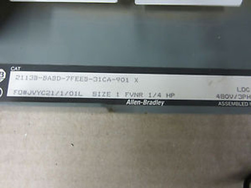 ALLEN BRADLEY MCC BUCKET SIZE 1, 1/4 HP, FVNR