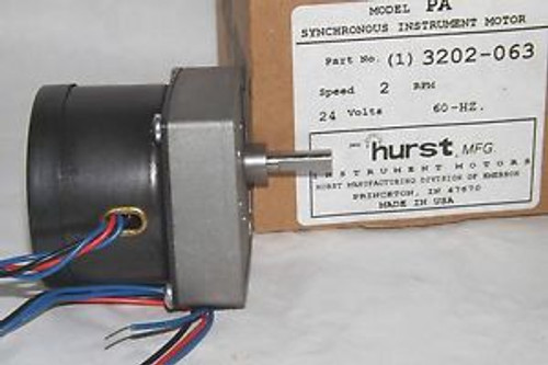 Hurst Emerson Dubai 2rpm 24V  Synchron Instrument Motor Model PA  P/N 3202-063