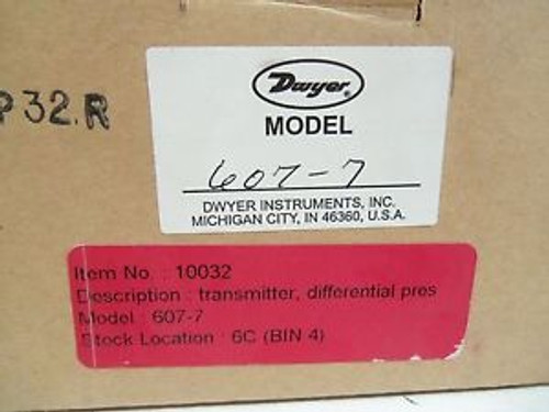 DWYER DIFFERENTIAL PRESSURE TRANSMITTER 607-7 NEW IN BOX