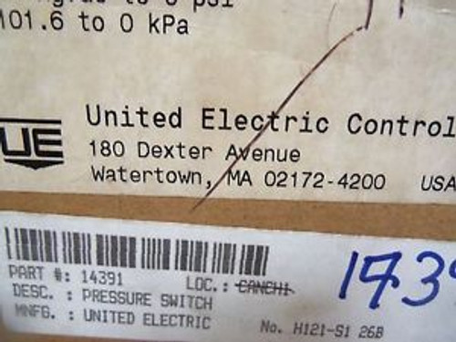 UNITED ELECTRIC CONTROLS CO. H121-S126B NEW IN BOX