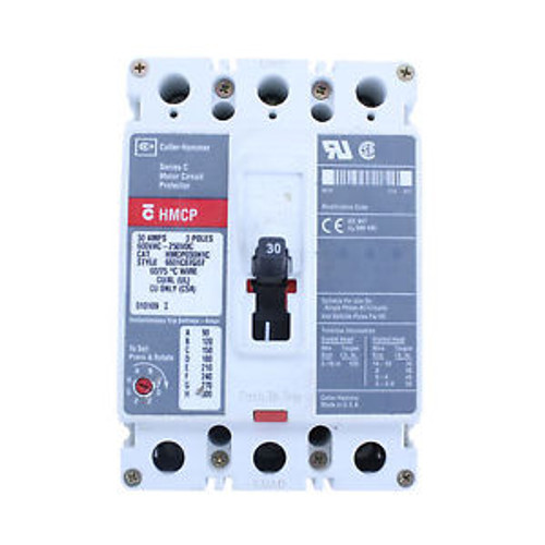 WESTINGHOUSE HMCP030H1C 6601C87G07 3 POLE 30 AMP MOTOR PROTECTOR CIRCUIT BREAKER