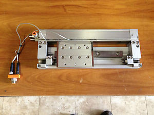 SMC MY2H25TNG-100L precision slide with flow controls, stops, and sensors