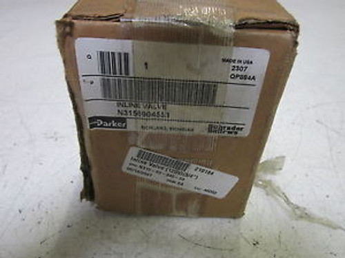 PARKER N3156904553 INLINE VALVE 140PSI NEW IN A BOX